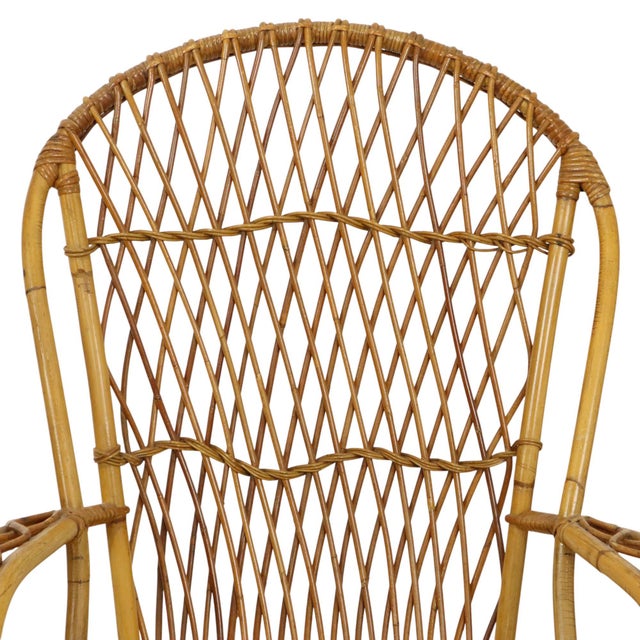 Vintage Rattan Armchairs and Table, 1960s, Set of 3 For Sale - Image 6 of 18
