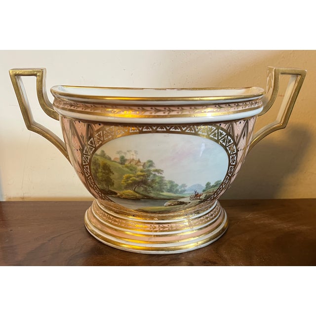 Antique 18th Century George III Derby Porcelain Bough Pot Vase With Named Topographical Scene Near Dalton, Lancashire on Salmon Ground For Sale - Image 13 of 13