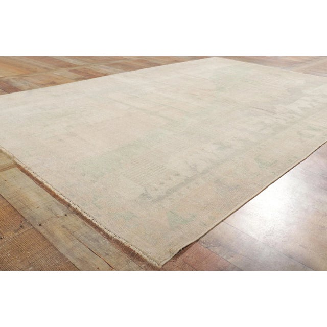 Textile Mid 20th Century Vintage Turkish Oushak Rug - 05'05 X 08'02 For Sale - Image 7 of 10