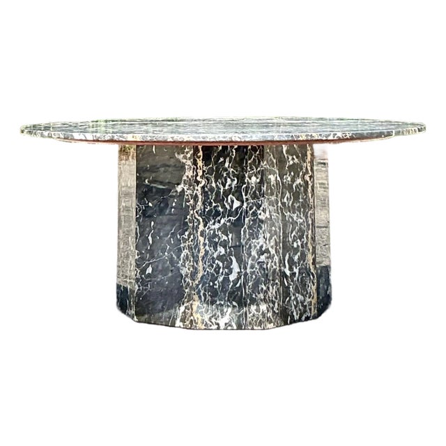 Vintage Black Marble Dining Table For Sale