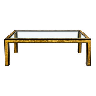 Vintage Bernhard Rohne for Mastercraft Acid-Etched Brass, Black Lacquer & Beveled Glass Dining Table, Circa 1970s For Sale