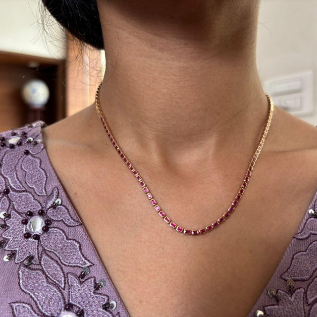 Natural ruby 4.08cts necklace in 18k gold For Sale - Image 13 of 18