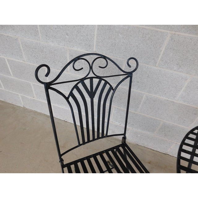Vintage French Style Wrought Iron Outdoor Dining Bistro 3 Piece Set. Foldable for Storage "A" Features quality thick...