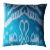 Contemporary Blue Ikat Decorative Pillow For Sale