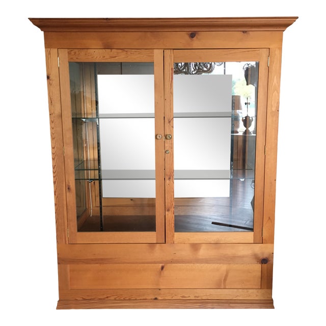 Antique Pine Glass Display Chairish