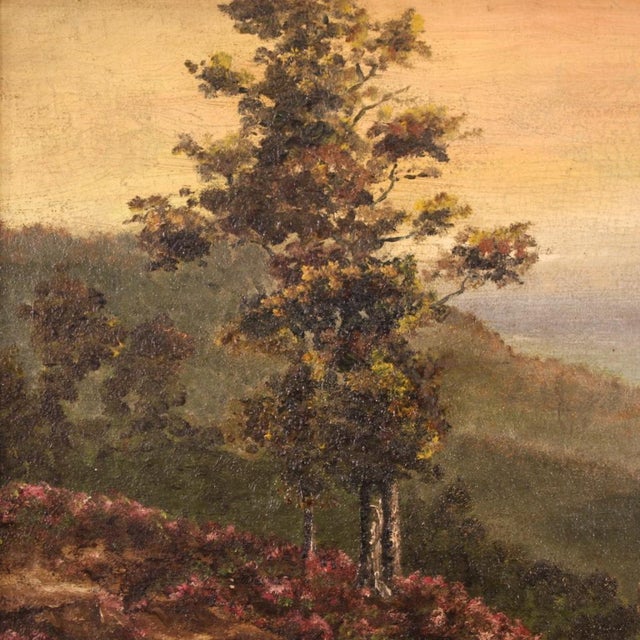 French Artist, Small Romantic Landscape, 1920, Oil on Canvas, Framed For Sale - Image 3 of 16