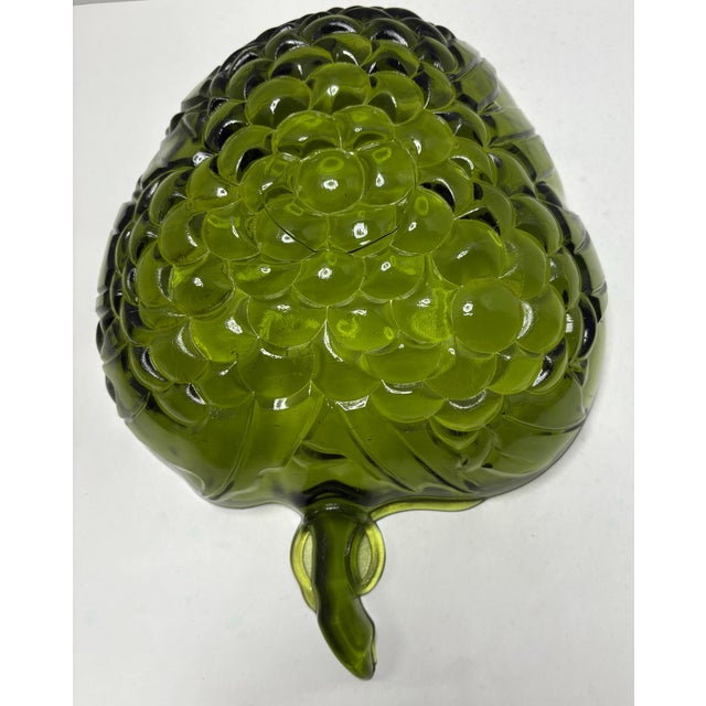 Viking Glass Company Mid-Century Modern Viking Glass Epic Grape Bowl, Avocado Green, C. 1960s–1970s For Sale - Image 4 of 8