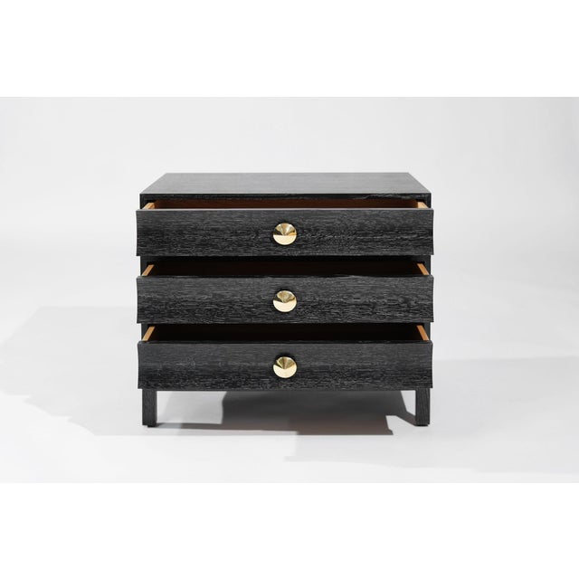 Wood Stacked Bedside Table in Black Ceruse For Sale - Image 7 of 18