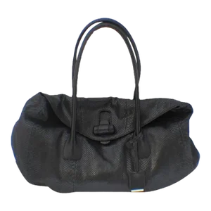 Jil Sander Black Python Snakeskin Handbag Tote