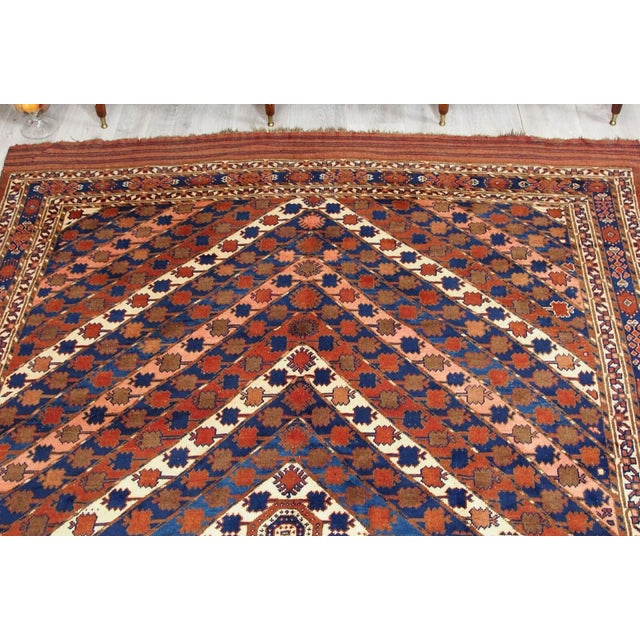 1950s Vintage Afghan Hand-Knotted Turkmen Wool Rug, 1950s For Sale - Image 5 of 13