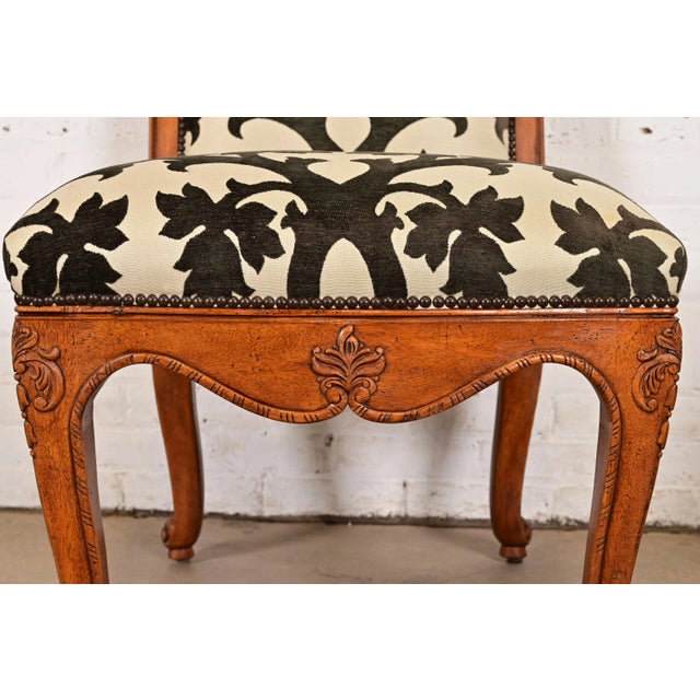 Baker Furniture French Provincial Louis XV Carved Walnut Dining Chairs, Set of Six For Sale - Image 9 of 15