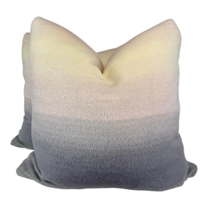 Holly Hunt "Ombre Alpaca" in Morning Fog 22" Pillows-a Pair