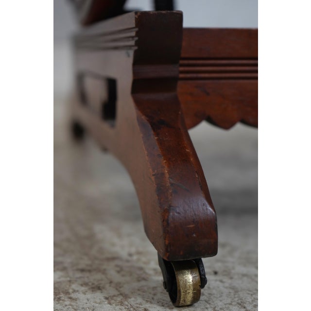 F. Mohr & Co Eastlake Victorian Walnut Rocking Chair Rocker Glider For Sale - Image 12 of 18