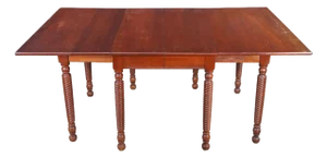 1940s Willett Wildwood Cherry Drop Leaf Gateleg Farmhouse Barley Twist Dining Table