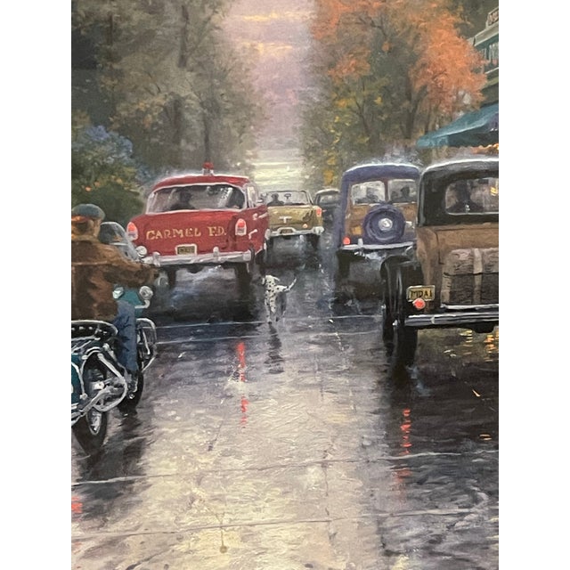 Gray Late 20th Century Kinkade, Thomas. Carmel, Sunset on Ocean Avenue Limited Edition Framed Lithograph. For Sale - Image 8 of 12