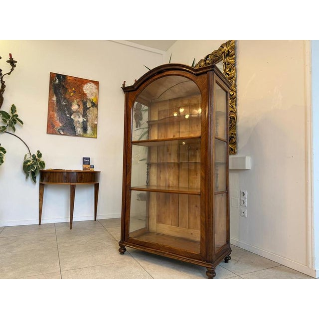 Biedermeier Display Cabinet in Walnut For Sale - Image 4 of 11