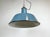 Paint Industrial Blue Enamel Factory Lamp with Cast Iron Top, 1960s For Sale - Image 7 of 14