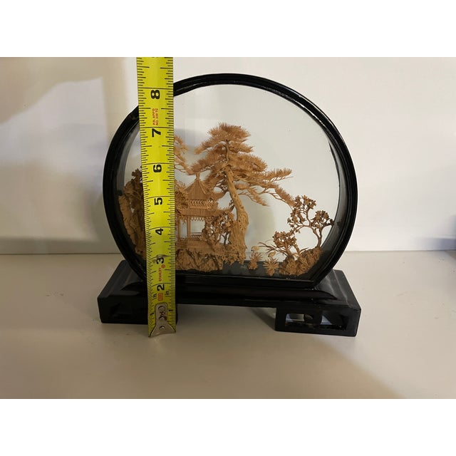 Vintage Chinese Hand Carved Cork Diorama - Mid Century For Sale - Image 4 of 8