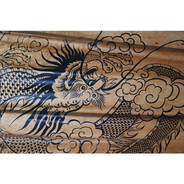 Pair of Extra-Large Vintage Chinese Dragon & Phoenix Oil-Paper Parasols For Sale - Image 12 of 18