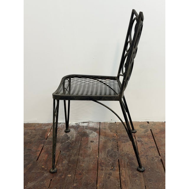 1960s Elegant Woodard Iron Patio Dining Chairs, Set of Six For Sale - Image 5 of 12