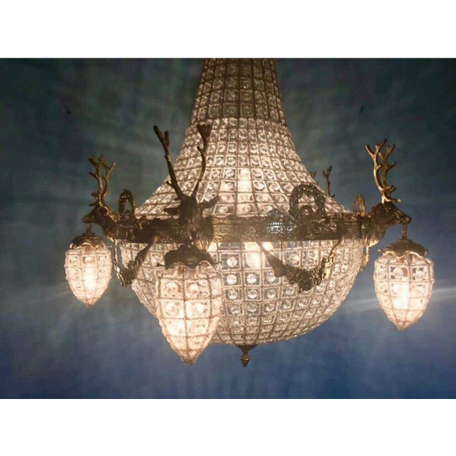 French Vintage French Louis XVI Rococo Gold XL Chandeliers – Pair For Sale - Image 3 of 14