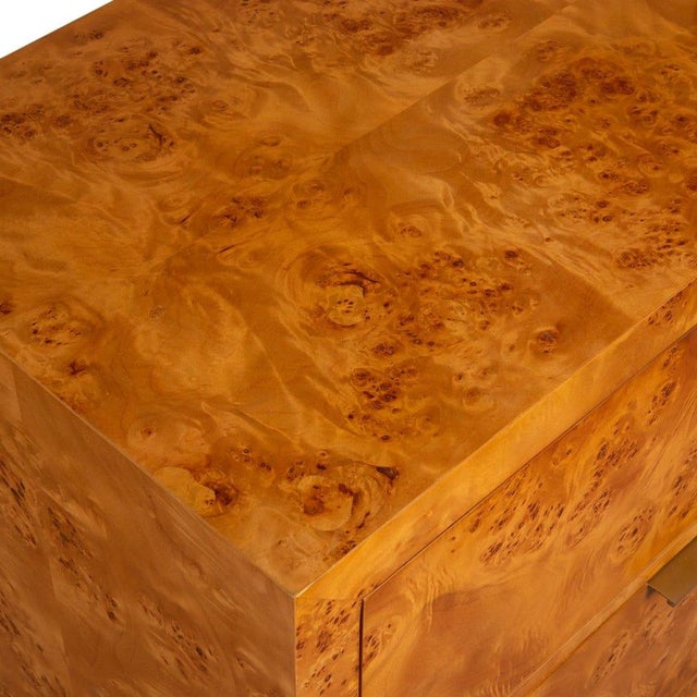 Wood Burl Wood 2 Drawer Chest For Sale - Image 7 of 11
