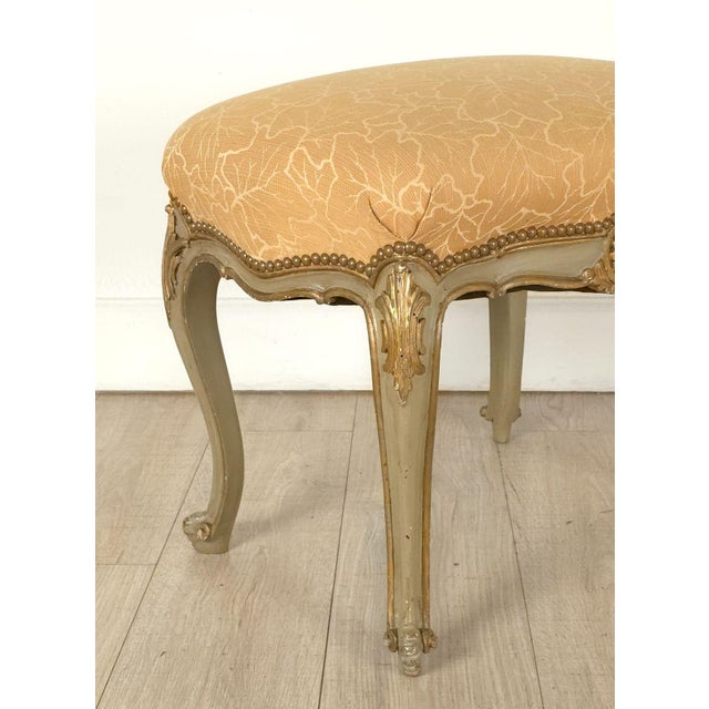 French Painted and Gilt Upholstered Stool, 19th Century For Sale - Image 4 of 6