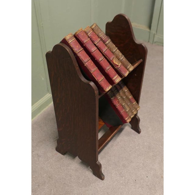 Arts & Crafts Open Front Slope-Shelf Fireside Book Trough, 1880 For Sale - Image 4 of 7