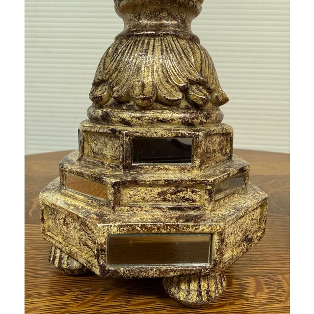 Neoclassical Revival Mirrored Column Candleholders, Pair For Sale - Image 9 of 12