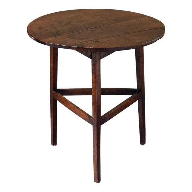 English Round Cricket Table of Patinated Oak From the Georgian Era For Sale