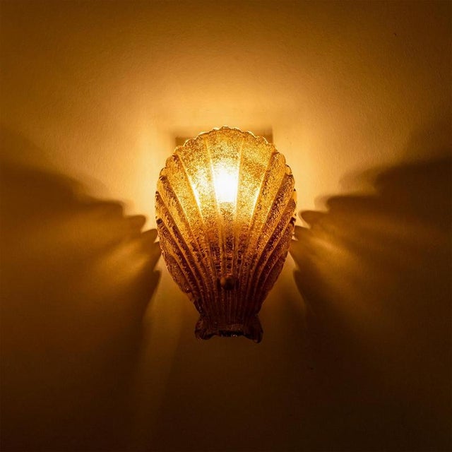 Shell Wall Light in Murano Glass, 1969 For Sale - Image 10 of 15