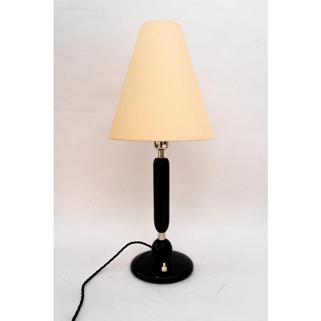 Wood and Nickel Table Lamp, 1920s For Sale - Image 17 of 17