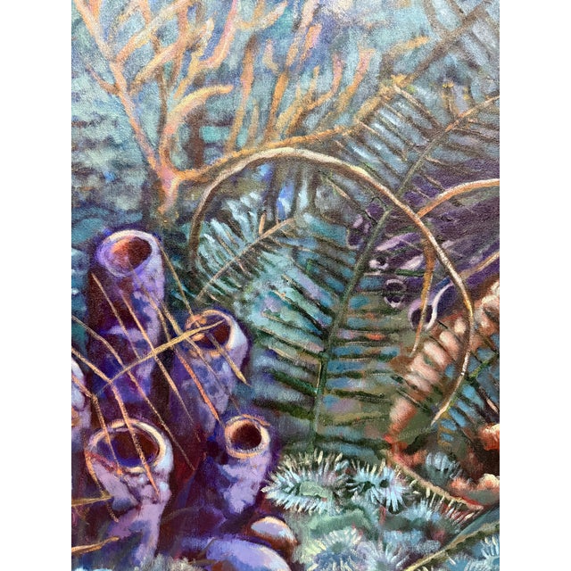 2000, Undersea Landscape, Contemporary Abstract Expressionist, Acrylic Painting on Canvas, Artist Louise Freshman Brown For Sale - Image 4 of 8