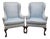 Pair of Hickory Chair Chippendale Style Wingback Lounge Chairs For Sale