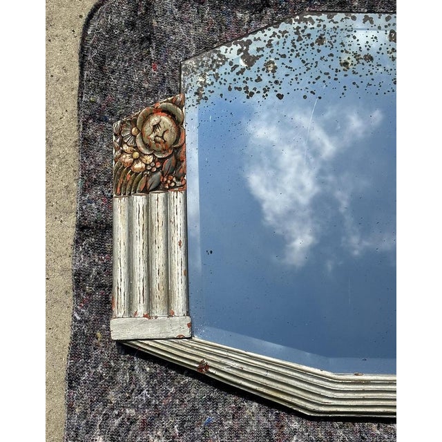 We are delighted to offer for sale absolutely sublime Art Deco New York wall mirror with original paint and heavily foxed...