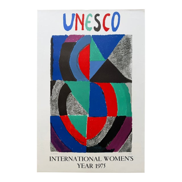 Sonia Delaunay (1885–1979) ,Unesco, International Women's Year (1975), Mourlot Lithograph, Printed in France For Sale