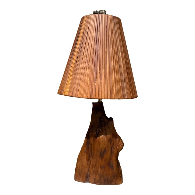 Organic Modern With Wabi-Sabi Style Driftwood Table Lamp For Sale