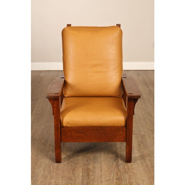 Gustav Stickley Antique Mission Oak Morris Chair Model 346 For Sale - Image 16 of 18