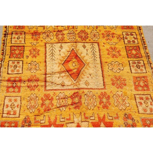 1960s Moroccan Vintage Ethnic Orange Organic Wool Rug Africa For Sale - Image 4 of 8
