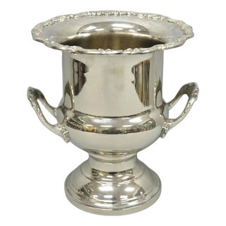 Vintage Gorham Silver Plated Brass Trophy Cup Urn Champagne Chiller Ice Bucket For Sale