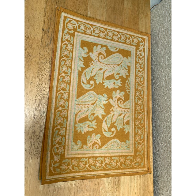 2010s Colorful Vintage Set of Cotton Linen Placemats, Set of Four For Sale - Image 5 of 6