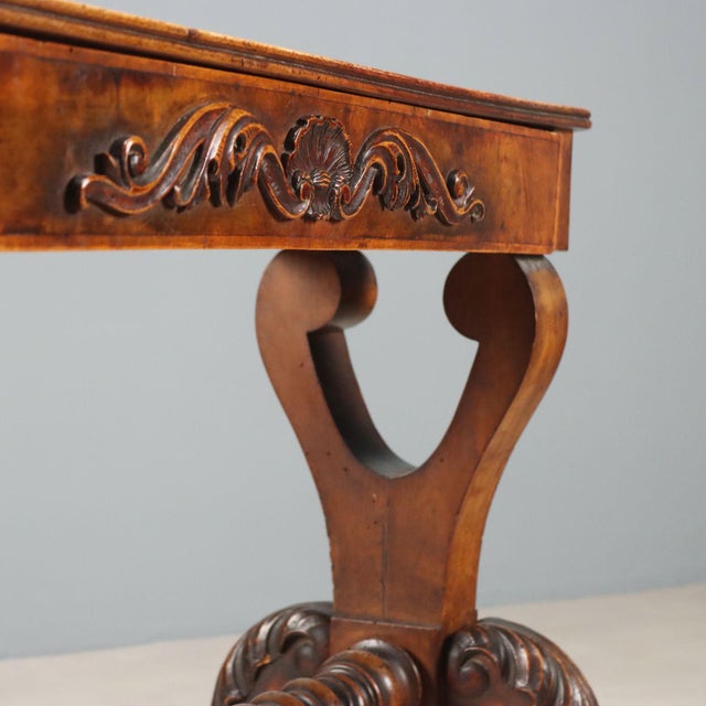 Small Antique Italian Side Table in Carved Walnut For Sale - Image 9 of 12