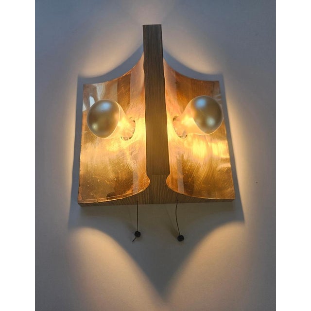 Gold Mid-Century Brass Wall Lamp, Germany, 1970s For Sale - Image 8 of 13