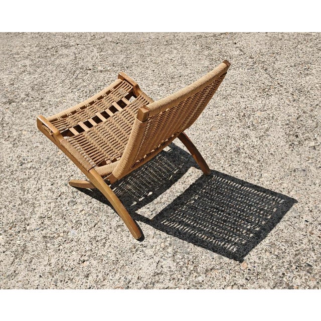 Wood Mid-Century Modern Folding Chairs in Beech and Paper Cord attributed to Ebert Wels, 1960s, Set of 2 For Sale - Image 7 of 12