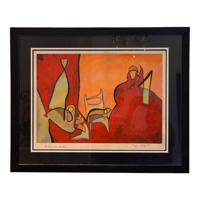 1980s Abstract Acrylic on Paper, “The Ruins of the Noble Soul” For Sale