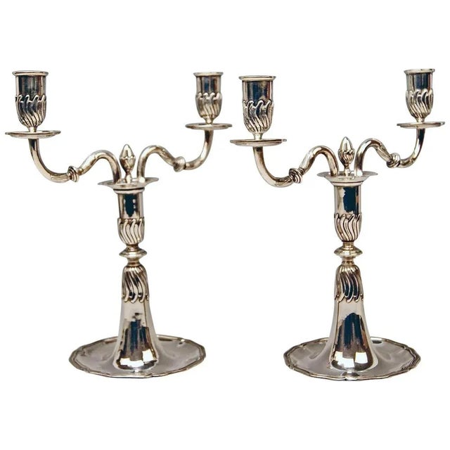 Silver Candlesticks, Spain, 1880s, Set of 2 For Sale - Image 9 of 9