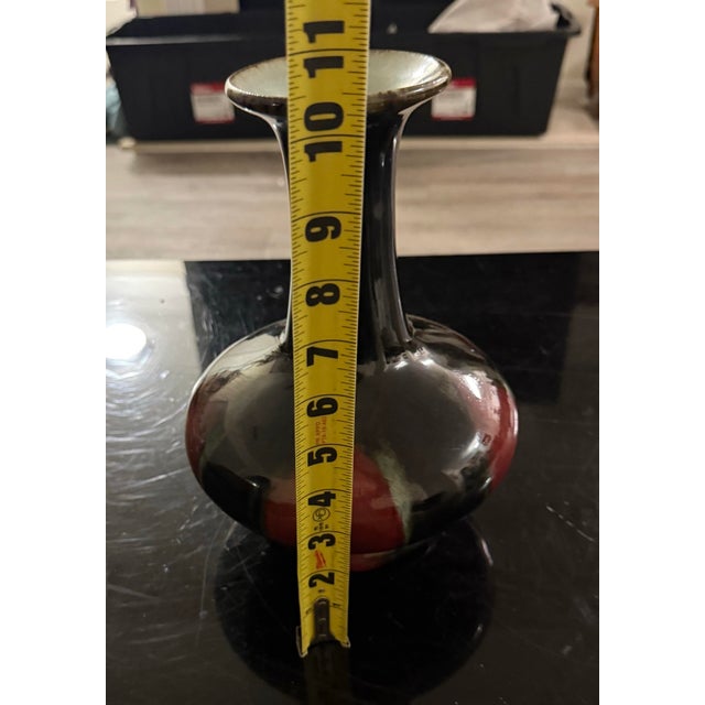 1910s Vintage Chinese Porcelain Sang De Boeuf Oxblood Vase 10” For Sale - Image 5 of 6