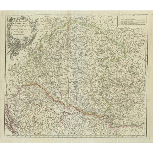 Antique Map of the Kingdom of Hungary and Transylvania, 1780 For Sale