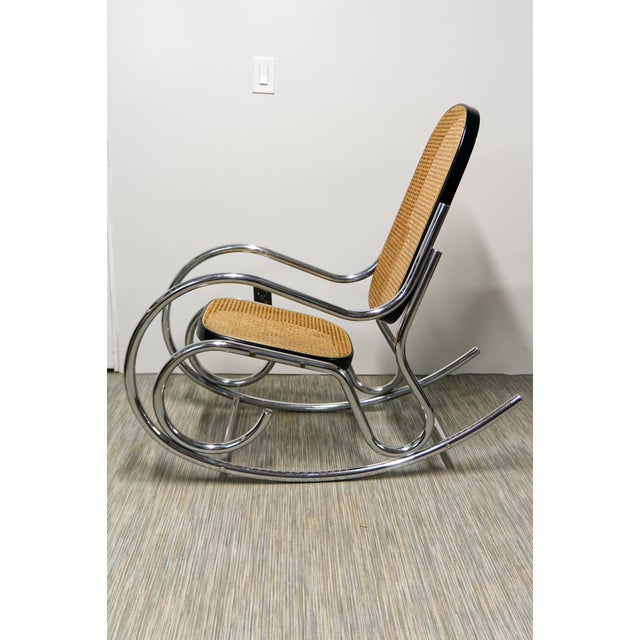 Mid-Century Modern Bauhaus Style Marcel Breuer Attributed Rocking Chair For Sale - Image 3 of 6
