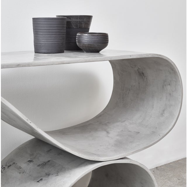 Gray Whorl Console in Concrete Canvas by Neal Aronowitz For Sale - Image 8 of 9